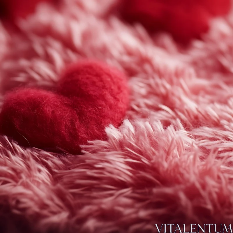 AI ART Heart on Fluffy Surface