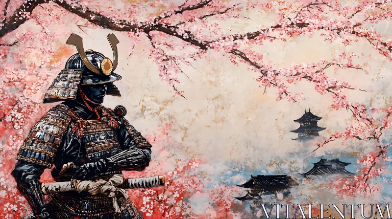 Warrior in Bloom: A Samurai's Serenity AI Image