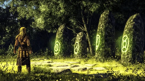 Glowing Runestones and Forest Guardian