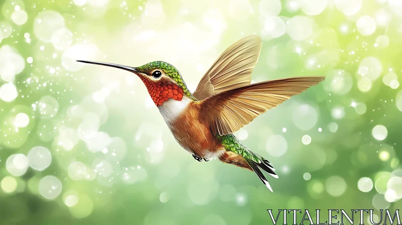 Hovering Hummingbird Art Print AI Image