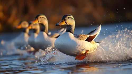 Waterfowl Aquatic Scene