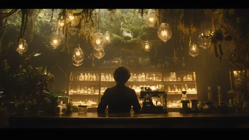 Botanical Apothecary with Hanging Lights