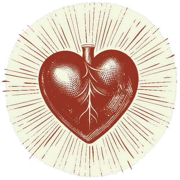 Illustrated Anatomical Heart POD Design