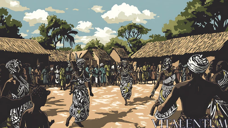 AI ART Traditional African Dance Gathering