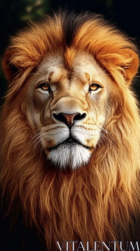 Regal Lion with Golden Mane AI Image