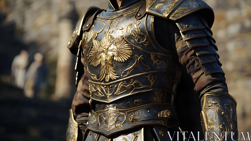 Ornate Warrior Armor with Bird Emblem AI Image