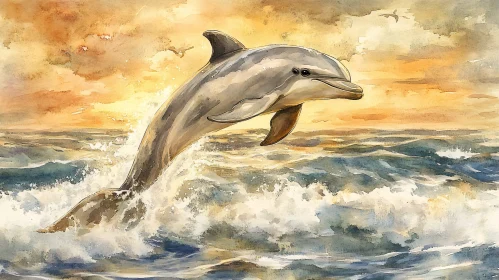 Sunset Dolphin Leap