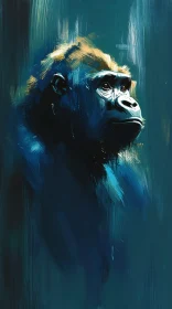 Gorilla Art in Blue
