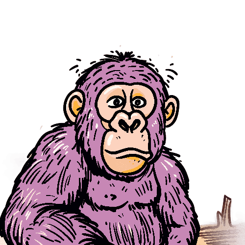 Purple Monkey Cartoon - Unique Apparel Design