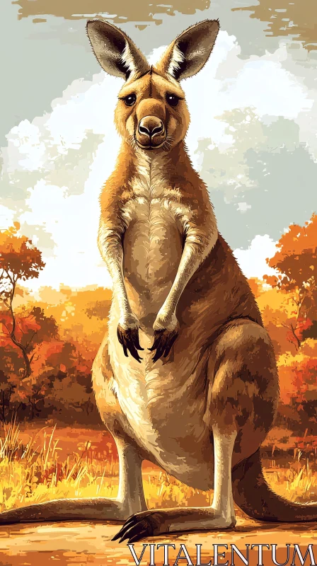 Kangaroo Illustration AI Image