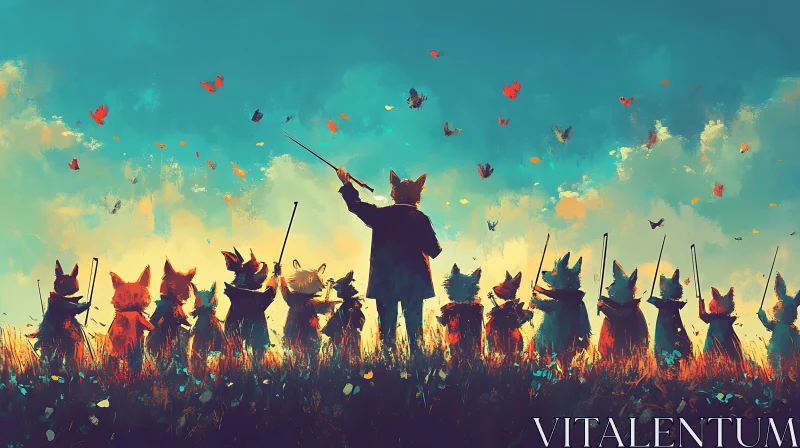 AI ART Fantasy Animal Orchestra Art