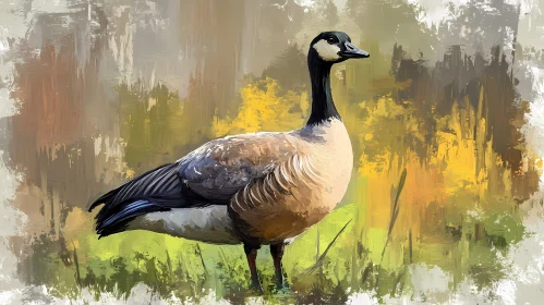 Goose in Nature Painting