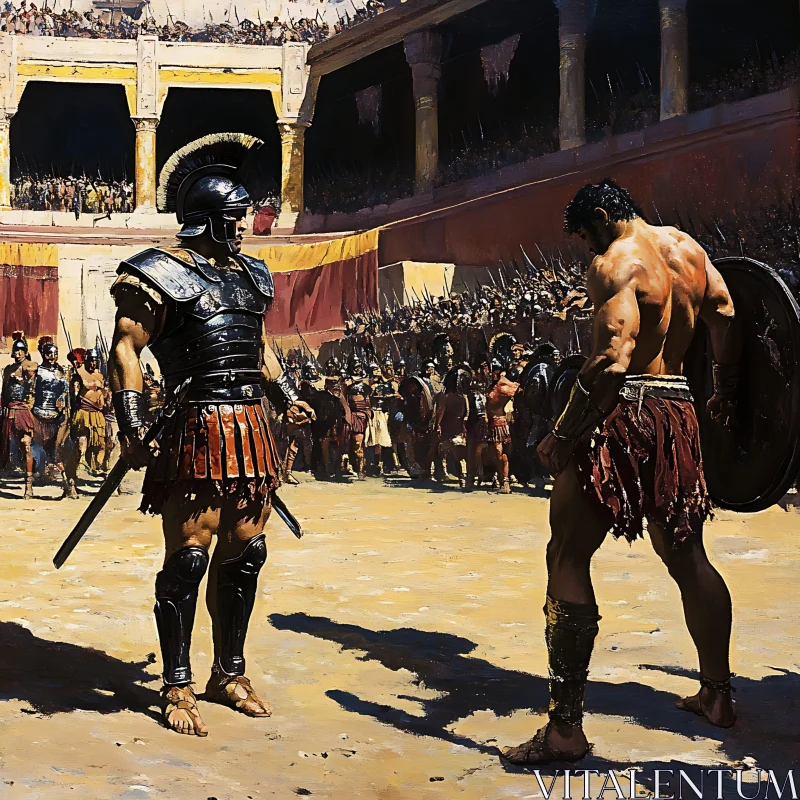 AI ART Ancient Gladiators Duel in the Arena