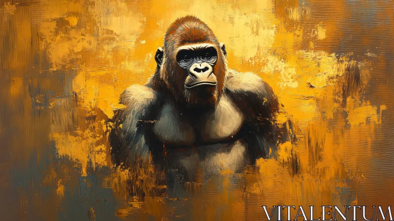 Primate Portrait in Abstract Art AI Image