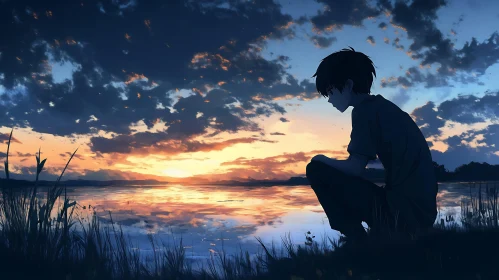 Sunset Reflection Silhouette