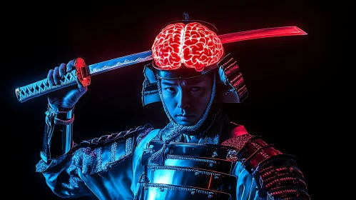 Brainy Samurai: A Neon Warrior