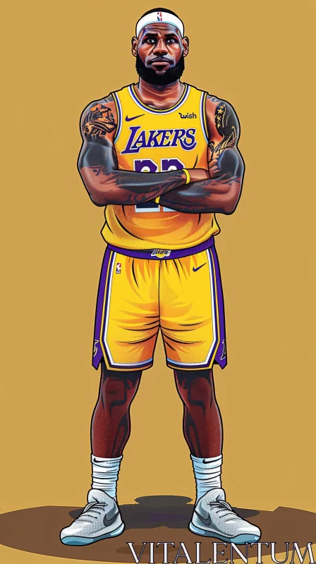 AI ART LeBron James Artwork in Lakers Gear