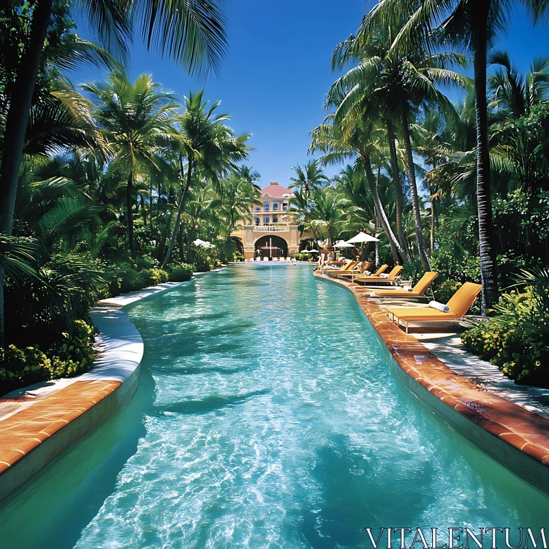 AI ART Tropical Luxury Resort Getaway