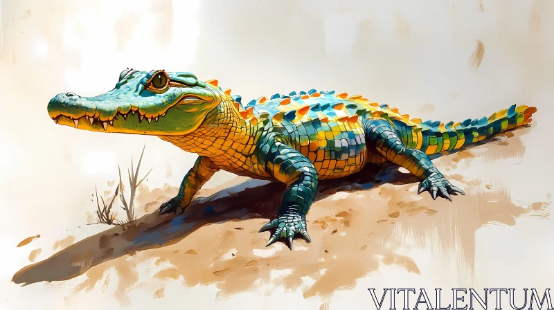 Artistic Reptile Artwork AI Image