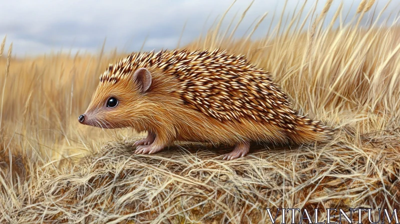 Wild Hedgehog Portrait AI Image