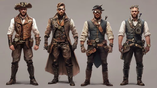 Steampunk Characters in Retro Outfits