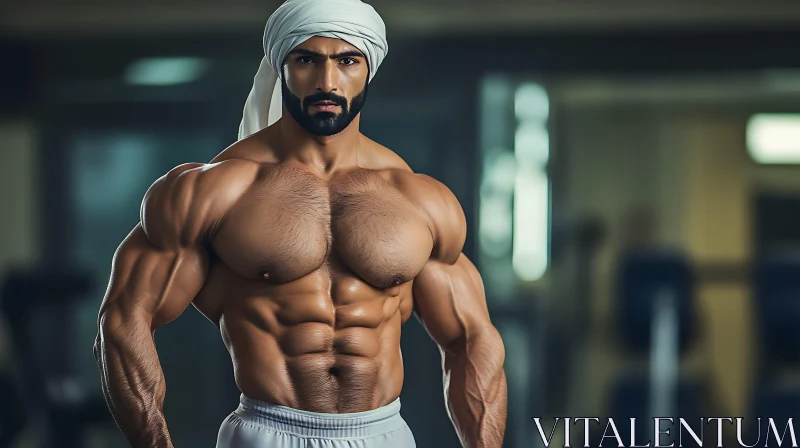 AI ART Muscular Man with Turban