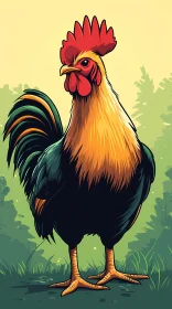 Colorful Rooster Illustration