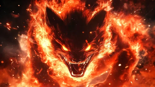 Blazing Wolf in Flames