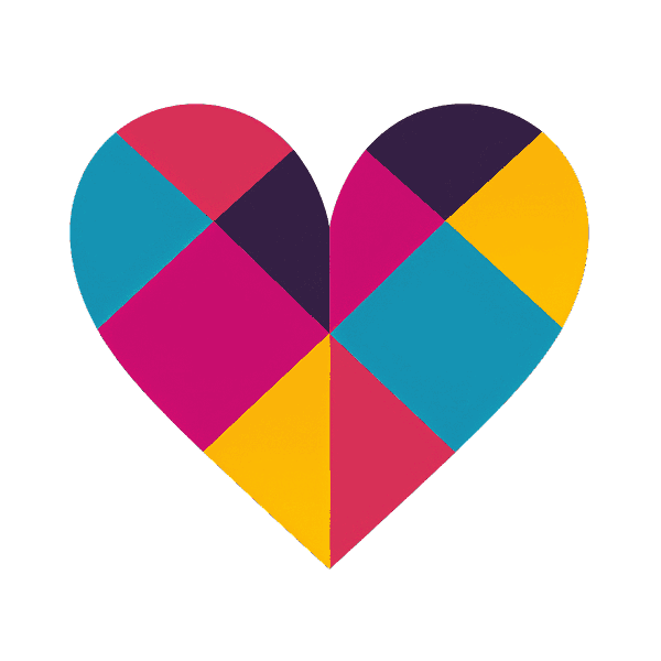 Colorful Geometric Heart Pattern