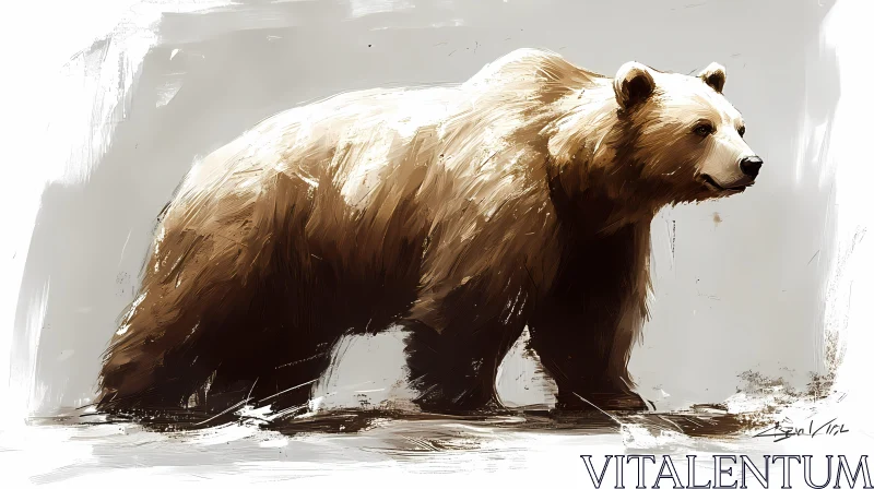 Majestic Bear Painting with Expressive Brushstrokes AI Image