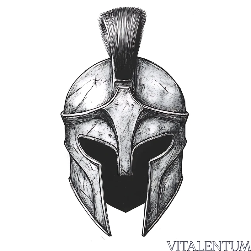 Ancient Warrior Helmet Artwork AI Image