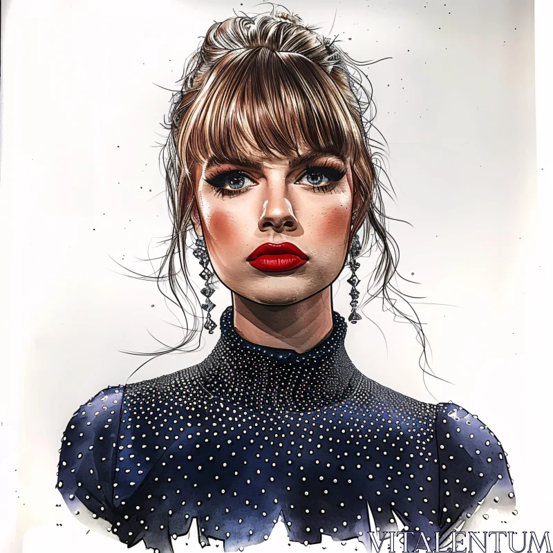 Stylish Taylor Swift Art AI Image