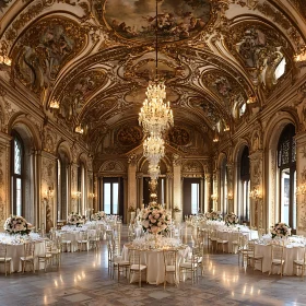 Elegantly Decorated Wedding Ballroom