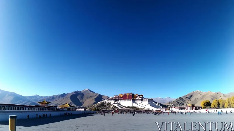 AI ART Tibet's Potala Palace Under Blue Sky