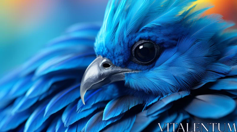 Blue Cockatoo Close-Up: A Feathers' Symphony in Color AI Image