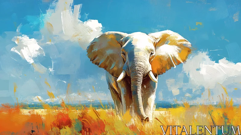 AI ART Wildlife Art: Elephant in Nature