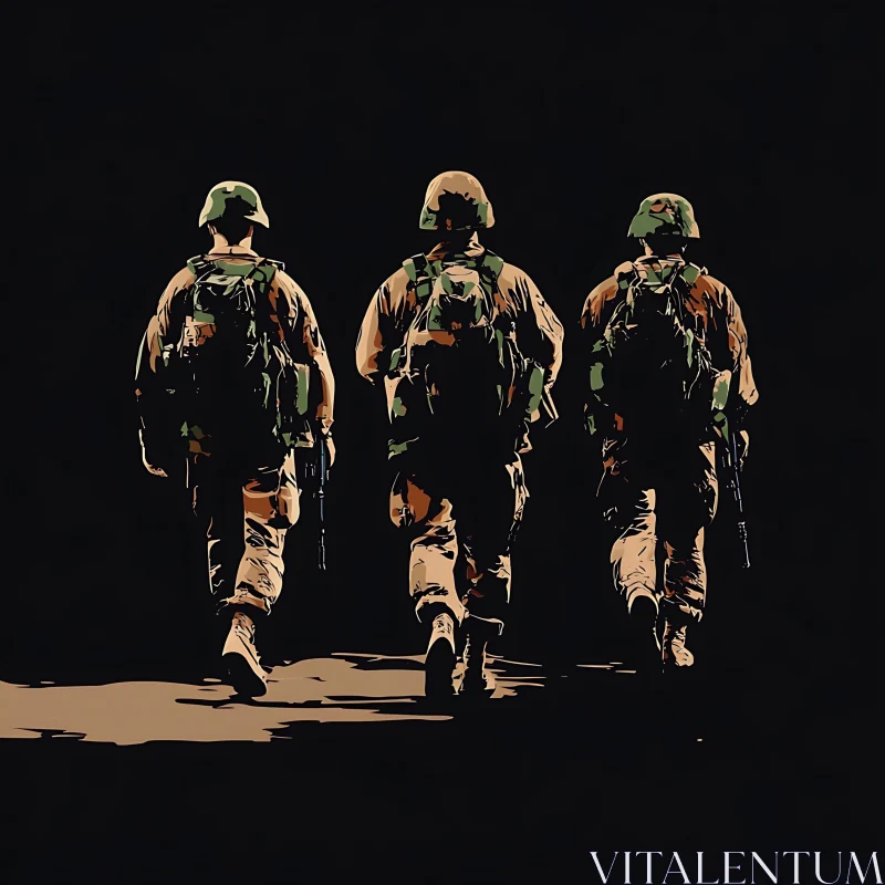 AI ART Three Soldiers on a Mission