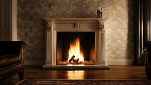 Cozy Living Room with Fireplace Warmth