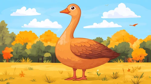 Autumn Goose Illustration