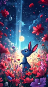 Fantasy Bunny in Enchanted Garden