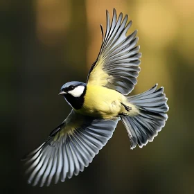 Bird in Flight with Spread Wings