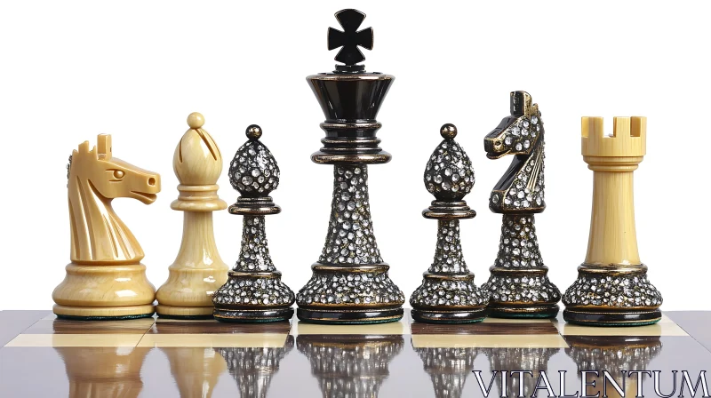 Ornate Chess Set Ready for Play AI Image