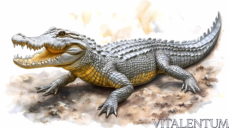 Crocodile in Nature AI Image