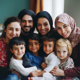 Happy Family Portrait with Smiling Faces