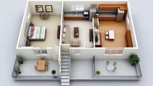 Modern Home Interior Layout Visualization