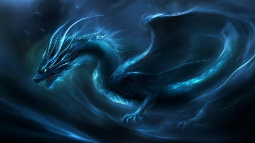 Fantasy Dragon Art, Blue Creature