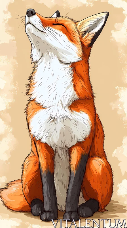 AI ART Peaceful Fox Art