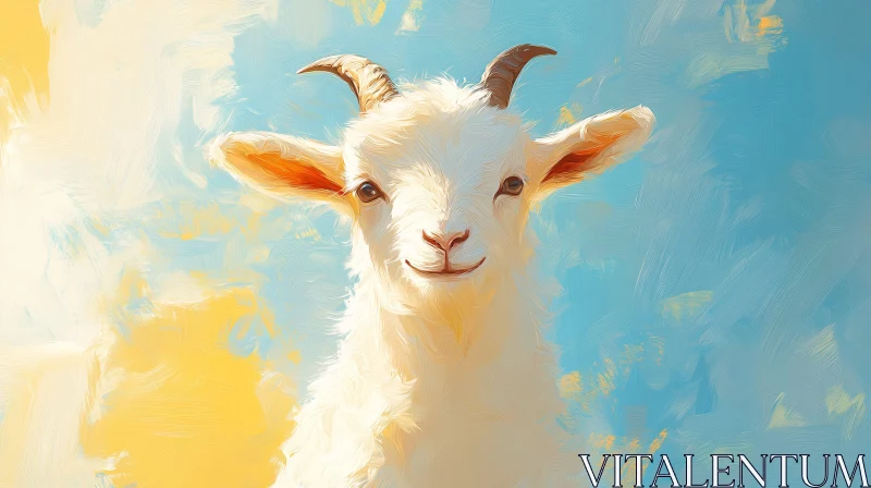 Pastel Goat Painting AI Image