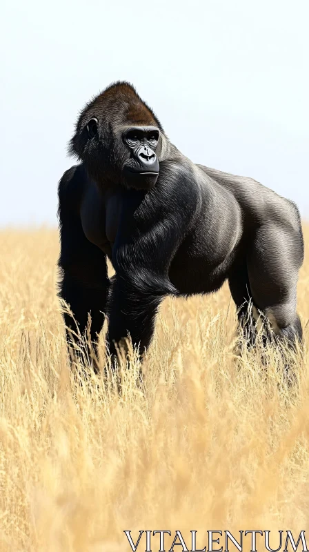 Gorilla in the Wild AI Image