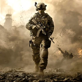 Warrior Amidst Chaos: A Soldier's Resolve